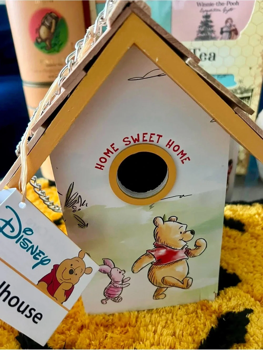 Disney Winnie the Pooh Decorative Birdhouse in Yellow & White